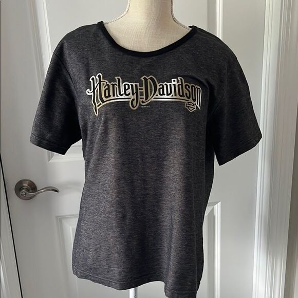 Harley-Davidson Gray Short Sleeve Tee VTG Sarasota Fl Rossiter’s Palm Tree - Picture 1 of 7